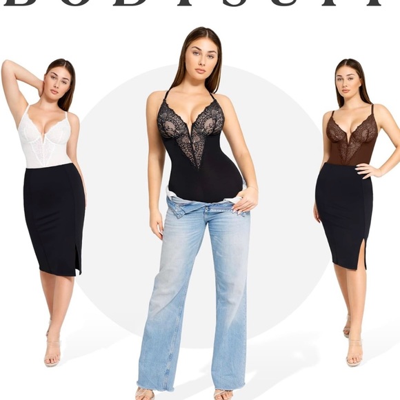 Popilush Lace Deep-V Short Bodysuit XL - Picture 4 of 10